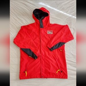 Vintage 90's Marlboro Jacket Mens Large Red Black Light Weight Mesh Lined Hooded